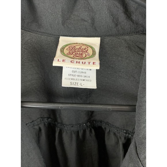 Picket and Post Le Chute Open Jacket Adult Large Black Pockets Vintage Womens - Picture 2 of 6